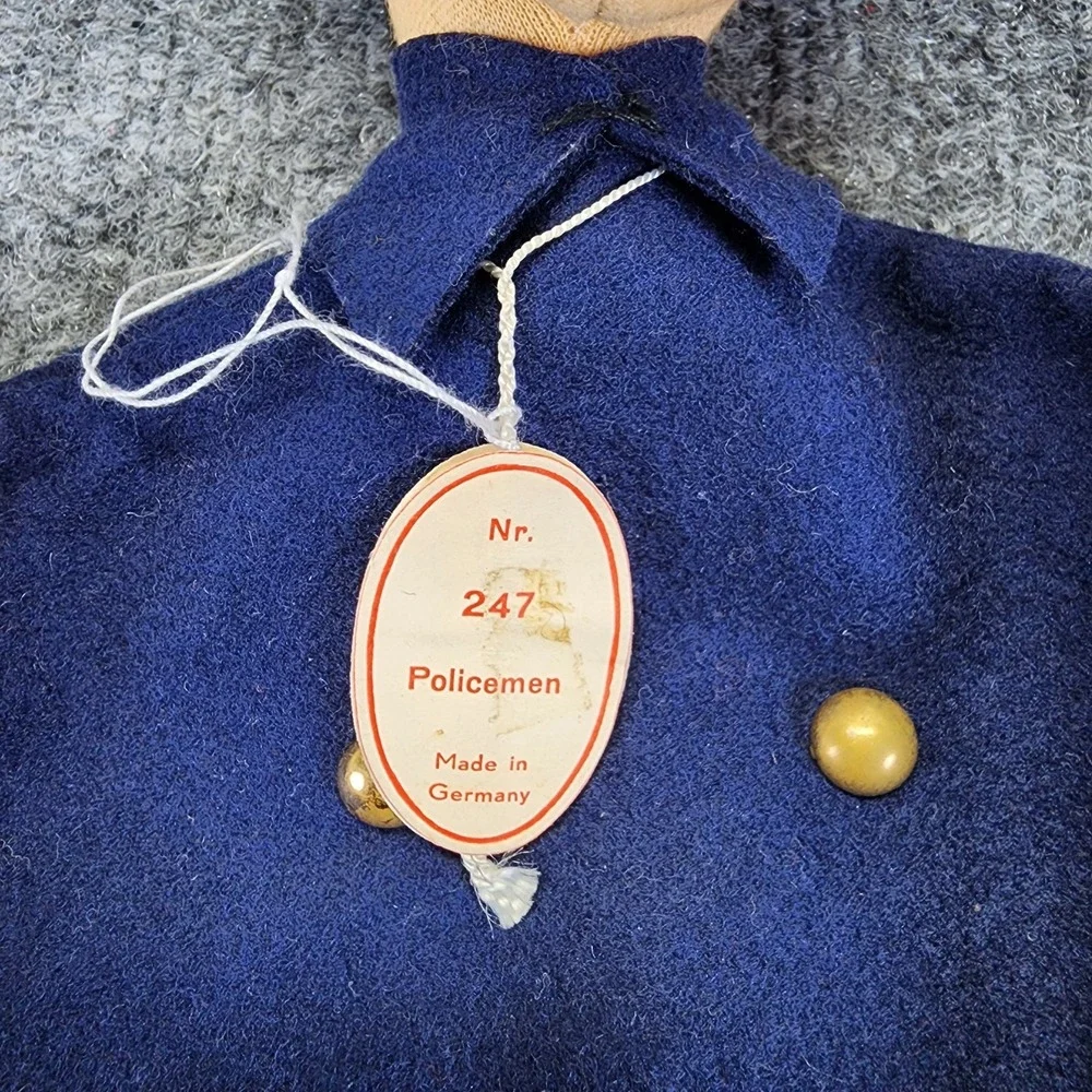 Rare Kersa POLICEMAN Hand Puppet 1960s German Vintage Constable Felt Toy W/ Tag